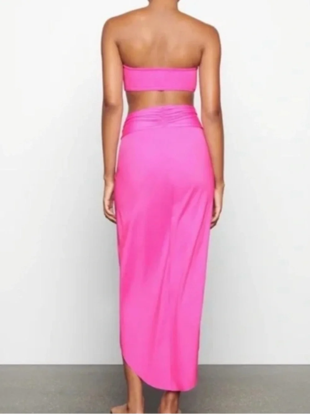 Skims New Twist wrap pink taffy swim cover up XS